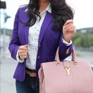 LIKE NEW J. CREW PURPLE WOOL SCHOOLBOY BLAZER (ORIGINAL) - SIZE 2